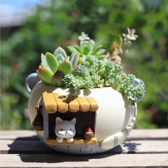 🌿 1 pc Creative Cartoon Cute Pet Shaped Resin Flower Pot 🪴 - Picture 7 of 7